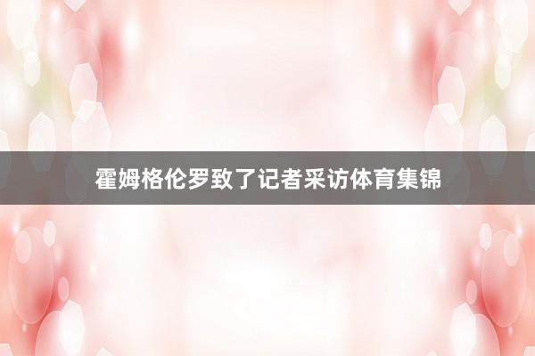 霍姆格伦罗致了记者采访体育集锦