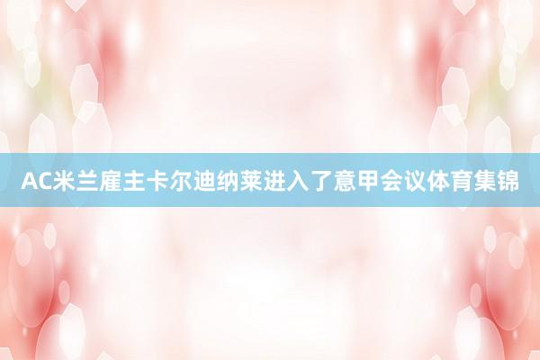 AC米兰雇主卡尔迪纳莱进入了意甲会议体育集锦